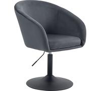 SVITA JAMAIKA Fauteuil lounge Fauteuil cocktail pied assiette avec accoudoirs velours gris foncé