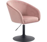 SVITA JAMAIKA Fauteuil lounge Fauteuil cocktail pied assiette avec accoudoirs velours vieux rose