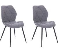 SVITA JAMIE Lot de 2 chaises de salle à manger Chaise rembourrée sans accoudoirs Tissu gris clair