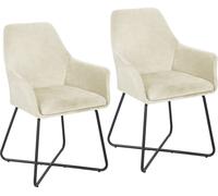SVITA JOSIE Dining Set de 2 chaises de salle à manger Fauteuil Chaise rembourrée Tissu Blanc
