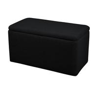 SVITA LEAF Banc Ottomane Tabouret avec espace de rangement Boîte de rangement avec couvercle Grand banc à chaussures Organisateur Salon Vestiaires Coffre à jouets Noir