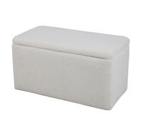 SVITA LEAF Banc Tabouret avec espace de rangement Boîte de rangement avec couvercle Blanc