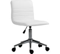 SVITA LINUS Chaise de bureau Enfant Chaise pivotante + roulettes revêtement similicuir blanc