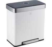 SVITA LT2X30 Poubelle 60l Poubelle à pédale 2 compartiments avec couvercle Blanc