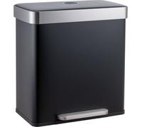 SVITA LT2X30 Poubelle 60l Poubelle à pédale 2 compartiments avec couvercle Noir