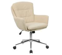 SVITA Marte Chaise de bureau pivotante à hauteur réglable avec housse en tissu avec roulettes et mécanisme à bascule Beige