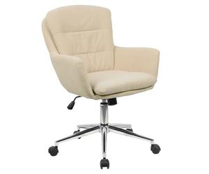 SVITA Marte Chaise de bureau pivotante à hauteur réglable avec housse en tissu avec roulettes et mécanisme à bascule Beige