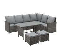 SVITA Monroe Garden Lounge Set Polyrattan Lounge Meubles de jardin Gris