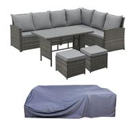 SVITA MONROE Set Housse de protection pour salon de jardin Set de meubles de salon en poly rotin Jardin Gris