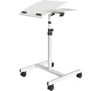 SVITA NAJU Support d'ordinateur portable Bureau mobile Chariot pour ordinateur portable Table d'ordinateur portable à roulettes Réglable en hauteur Blanc