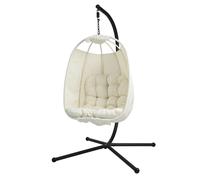 SVITA NELLY Chaise suspendue avec support pliable Chaise suspendue Siège suspendu Panier suspendu Beige