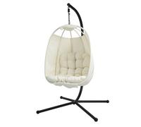SVITA NELLY Chaise suspendue avec support pliable Chaise suspendue Siège suspendu Panier suspendu beige