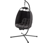 SVITA NELLY Chaise suspendue avec support pliable Chaise suspendue Siège suspendu Panier suspendu Gris foncé