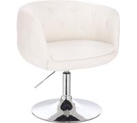 SVITA PANAMA Chaise de salon Fauteuil de cocktail Blanc Similicuir Pied pivotant
