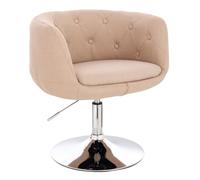 SVITA Panama Chaise de salon rembourrée, style rétro, avec pieds plats, en métal, revêtement en tissu, beige