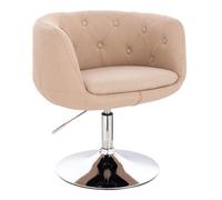 SVITA Panama Chaise de salon rétro Fauteuil de cocktail Noir Similicuir Pied à disque