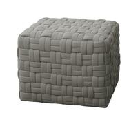 SVITA Poppy - Pouf tressé - Pouf pour fauteuil - Pouf rembourré - Coussin de sol - Coussin d'assise tissé - Carré - Repose-pieds - Gris
