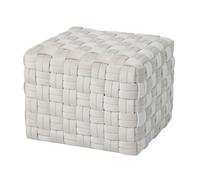 SVITA POPPY Tabouret Pouf tressé Pouf pour fauteuil Velours Beige