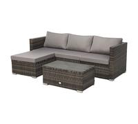SVITA QUEENS Polyrattan Lounge Canapé d'angle Ensemble de meubles de jardin Marron