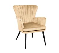SVITA SANSA fauteuil salon housse de cordon chaise rembourrée avec accoudoir beige