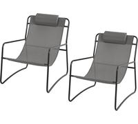 SVITA Set de 2 Fauteuils de Relaxation Outdoor Chaise de Jardin avec Coussin Chaise Longue Gris Foncé