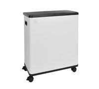 SVITA SR2X30 Poubelle à capteur, poubelle automatique, poubelle de cuisine, système de tri des déchets, 2 compartiments, 60 l, autoportante, avec seau intérieur, roues, blanc