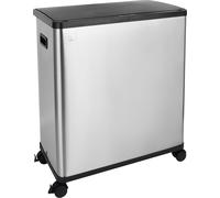 SVITA SR2X30 Poubelle à capteur Poubelle double 60l avec seau intérieur Roues argentées