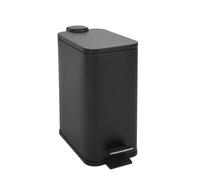 SVITA ST5 - Poubelle à pédale - 5 l - Pour salle de bain et cuisine - Avec seau intérieur - Mécanisme à pédale - Couvercle Softclose - Poignée de transport - Rectangulaire - Noir