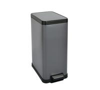 SVITA STM15 - Poubelle à pédale 15 l, avec couvercle intérieur Softclose, pédale indépendante, rectangulaire, gris