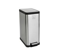 SVITA STM15 Poubelle à pédale 15 l, avec seau intérieur, couvercle à fermeture douce, pédale à pied, indépendant, rectangulaire, argent