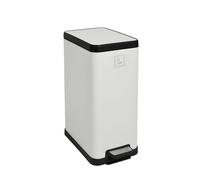 SVITA STM15 - Poubelle à pédale - 15 l - Avec seau intérieur - Couvercle Softclose - Pédale - Rectangulaire - Blanc