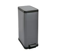 SVITA STM18 Poubelle à pédale 18 l, avec seau intérieur, couvercle à fermeture douce, pédale à pied, rectangulaire, gris