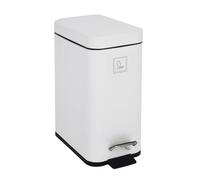 SVITA STM5 - Poubelle à pédale en acier revêtu par pulvérisation - Petite et étroite - 5 l - Avec seau intérieur à fermeture douce - Pédale autoportante - Rectangulaire - Pour salle de bain et cuisine