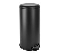 SVITA T30 Poubelle à pédale ronde avec seau intérieur Noir 30 l