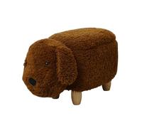 SVITA Tabouret avec espace de rangement - Tabouret pour enfant - Avec pieds en bois - Décoration pour chambre d'enfant - Motif caniche
