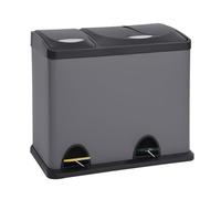 SVITA TC2Combo26 Seau de cuisine 26 litres 8L+18L combiné double poubelle 2-seaus poubelle tri sélectif poubelle à pédale Gris