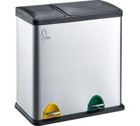 SVITA TC2Combo35 Poubelle en inox Poubelle à tri sélectif (12l + 23l) argent Corbeille à papier