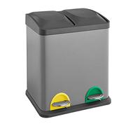 SVITA TC2X15 Lot de 2 poubelles de cuisine à pédale Gris 30 l 2 x 15 l