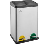 SVITA TC2X20 Poubelle grise 40 litres Poubelle tri sélectif inox 2x20L