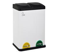 SVITA TC2X20 Poubelle Système de tri sélectif Poubelle à compartiments Blanc 40 litres (2x20L)