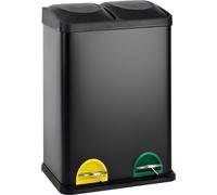 SVITA TC2X20 Seau de cuisine Office 40L Poubelle de tri sélectif Acier Noir