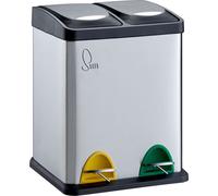 SVITA TC2X8 Poubelle 16 litres Poubelle de tri 2x8L en inox argenté