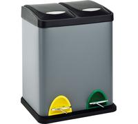 SVITA TC2X8 Poubelle de cuisine 16 litres 2x8L double Poubelle compacte 2 places Poubelle de tri à pédale Gris
