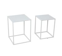 SVITA THEMI Lot de 2 tables basses, tables d'appoint, tables de chevet, table de salon, blanches