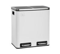 SVITA TM2X15 Poubelle à pédale 30 litres 2x15L blanc Poubelle tri sélectif acier
