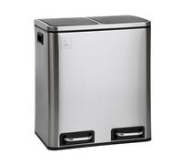 SVITA TM2X15 Poubelle à pédale 30 litres 2x 15L Poubelle tri sélectif Acier inoxydable Argent