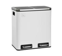 SVITA TM2X15 Poubelle à pédale 30 litres 2x15L blanc Poubelle tri sélectif acier