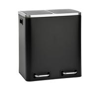 SVITA TM2X15 Poubelle à pédale 30 litres 2x15L noir Poubelle tri sélectif acier