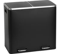 SVITA TM2X24 Poubelle à pédale 48 litres noire Poubelle design Poubelle de tri Corbeille à papier Système de tri pour la cuisine