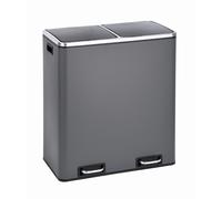 SVITA TM2X30 Poubelle à pédale 60 litres Poubelle design Corbeille à papier Système de tri pour la cuisine Gris